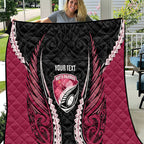 North Harbour 2026 Rugby Custom Quilt NZ Maori Silver Fern