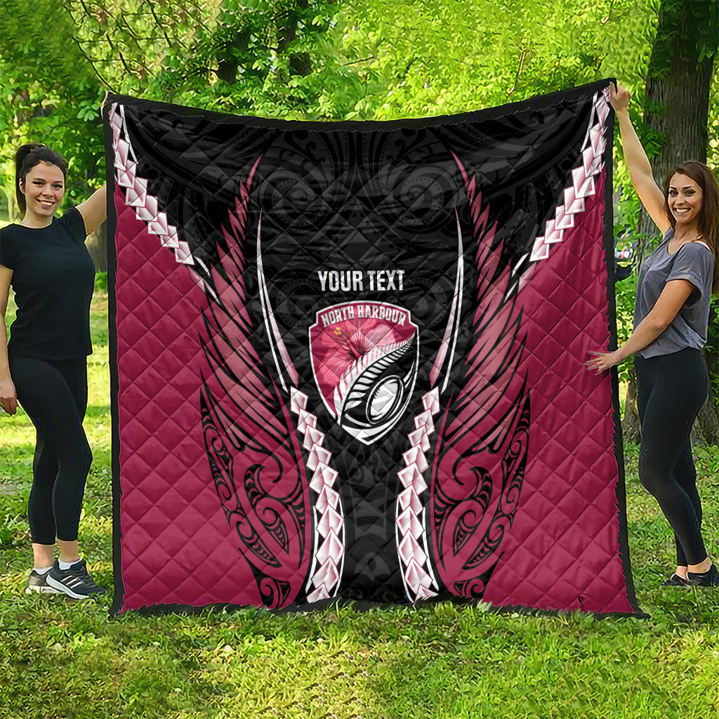 North Harbour 2026 Rugby Custom Quilt NZ Maori Silver Fern
