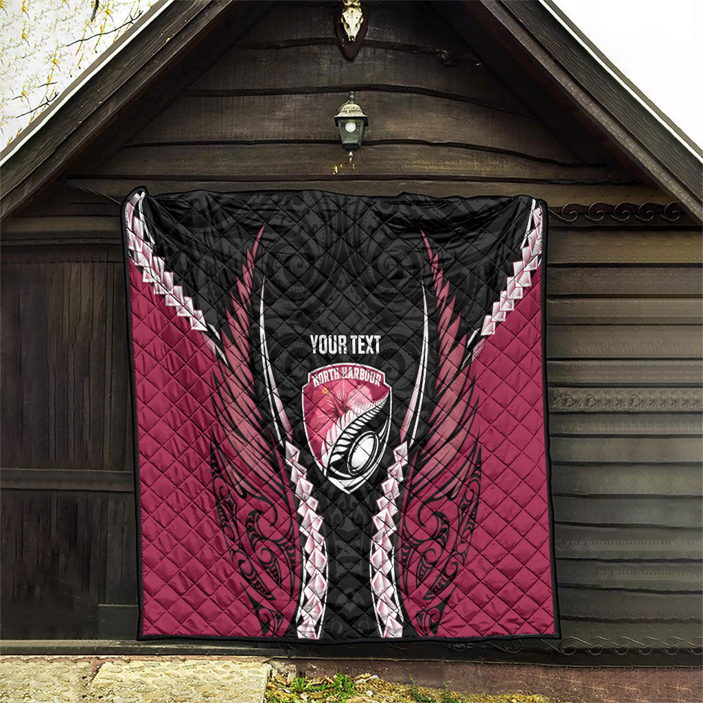 North Harbour 2026 Rugby Custom Quilt NZ Maori Silver Fern