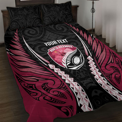 North Harbour 2026 Rugby Custom Quilt Bed Set NZ Maori Silver Fern
