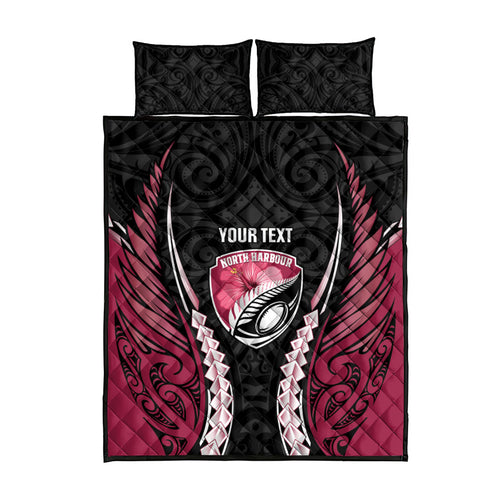 North Harbour 2026 Rugby Custom Quilt Bed Set NZ Maori Silver Fern