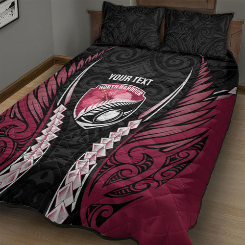 North Harbour 2026 Rugby Custom Quilt Bed Set NZ Maori Silver Fern