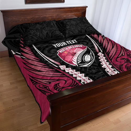 North Harbour 2026 Rugby Custom Quilt Bed Set NZ Maori Silver Fern