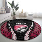 North Harbour 2026 Rugby Custom Round Carpet NZ Maori Silver Fern