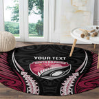 North Harbour 2026 Rugby Custom Round Carpet NZ Maori Silver Fern