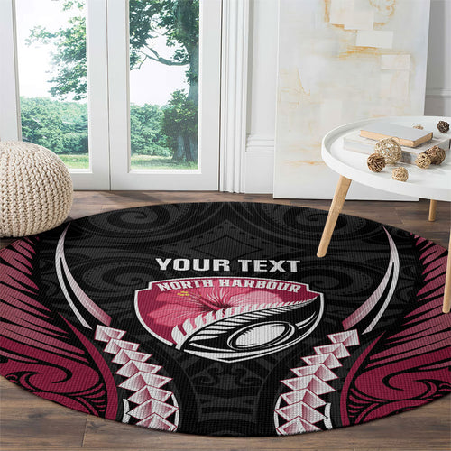 North Harbour 2026 Rugby Custom Round Carpet NZ Maori Silver Fern