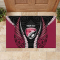 North Harbour 2026 Rugby Custom Rubber Doormat NZ Maori Silver Fern