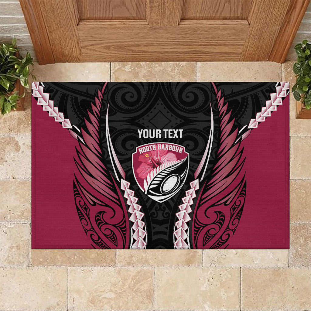 North Harbour 2026 Rugby Custom Rubber Doormat NZ Maori Silver Fern