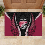 North Harbour 2026 Rugby Custom Rubber Doormat NZ Maori Silver Fern