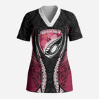 North Harbour 2026 Rugby Custom Scrub Top NZ Maori Silver Fern