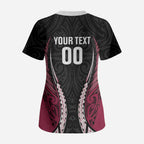North Harbour 2026 Rugby Custom Scrub Top NZ Maori Silver Fern
