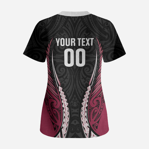 North Harbour 2026 Rugby Custom Scrub Top NZ Maori Silver Fern