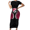 North Harbour 2026 Rugby Custom Short Sleeve Bodycon Dress NZ Maori Silver Fern