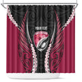 North Harbour 2026 Rugby Custom Shower Curtain NZ Maori Silver Fern