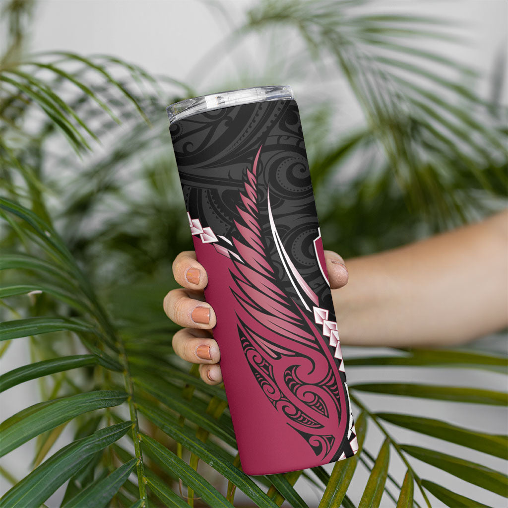 North Harbour 2026 Rugby Custom Skinny Tumbler NZ Maori Silver Fern