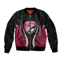 North Harbour 2026 Rugby Custom Sleeve Zip Bomber Jacket NZ Maori Silver Fern