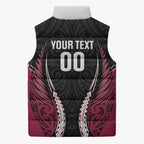 North Harbour 2026 Rugby Custom Sleeveless Puffer Jacket NZ Maori Silver Fern