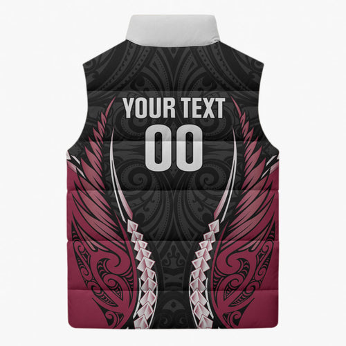 North Harbour 2026 Rugby Custom Sleeveless Puffer Jacket NZ Maori Silver Fern