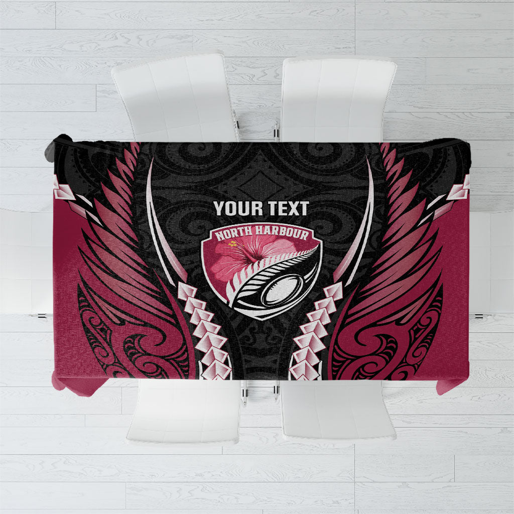 North Harbour 2026 Rugby Custom Tablecloth NZ Maori Silver Fern
