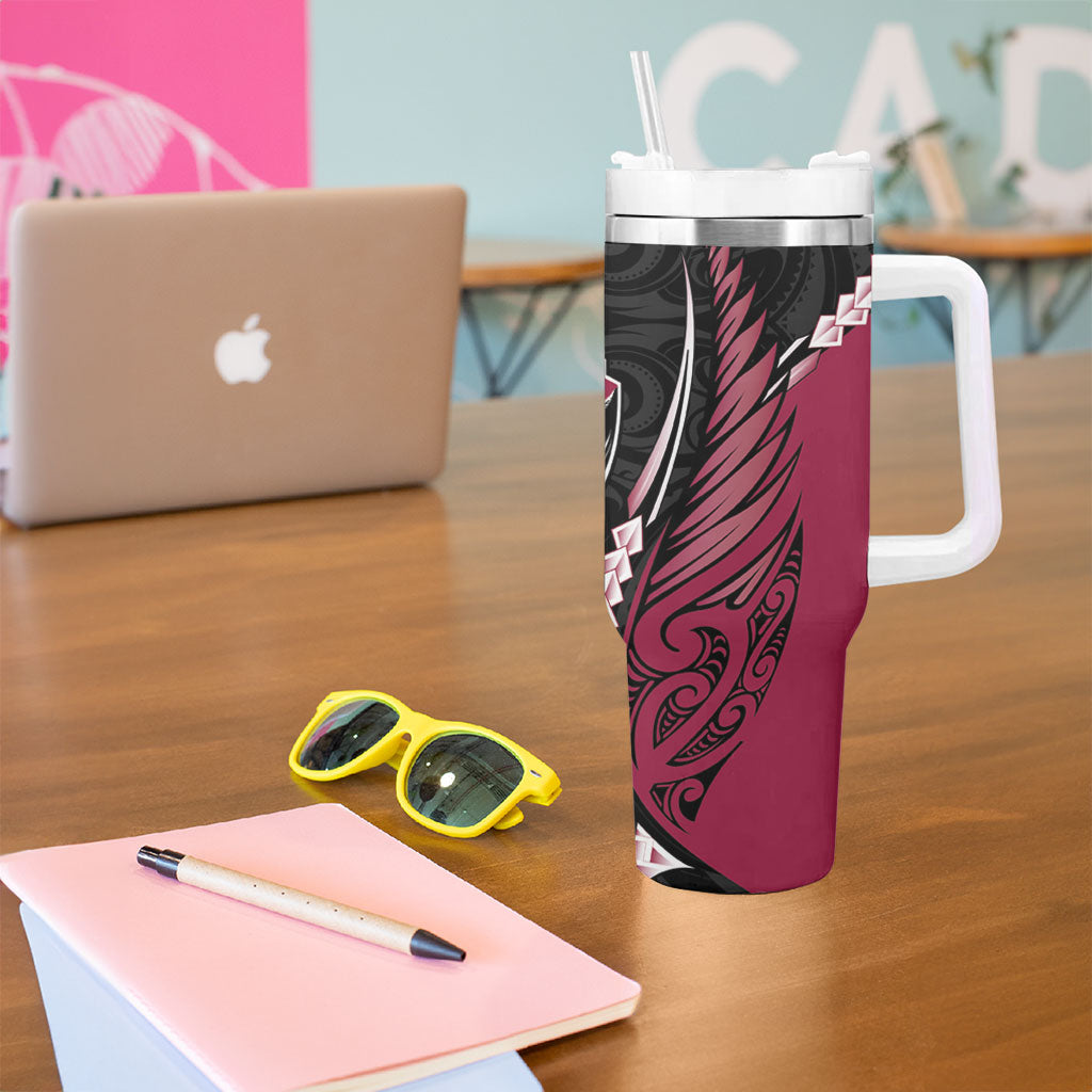 North Harbour 2026 Rugby Custom Tumbler With Handle NZ Maori Silver Fern