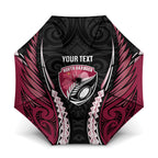 North Harbour 2026 Rugby Custom Umbrella NZ Maori Silver Fern