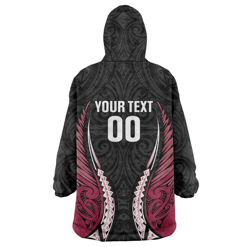 North Harbour 2026 Rugby Custom Wearable Blanket Hoodie NZ Maori Silver Fern