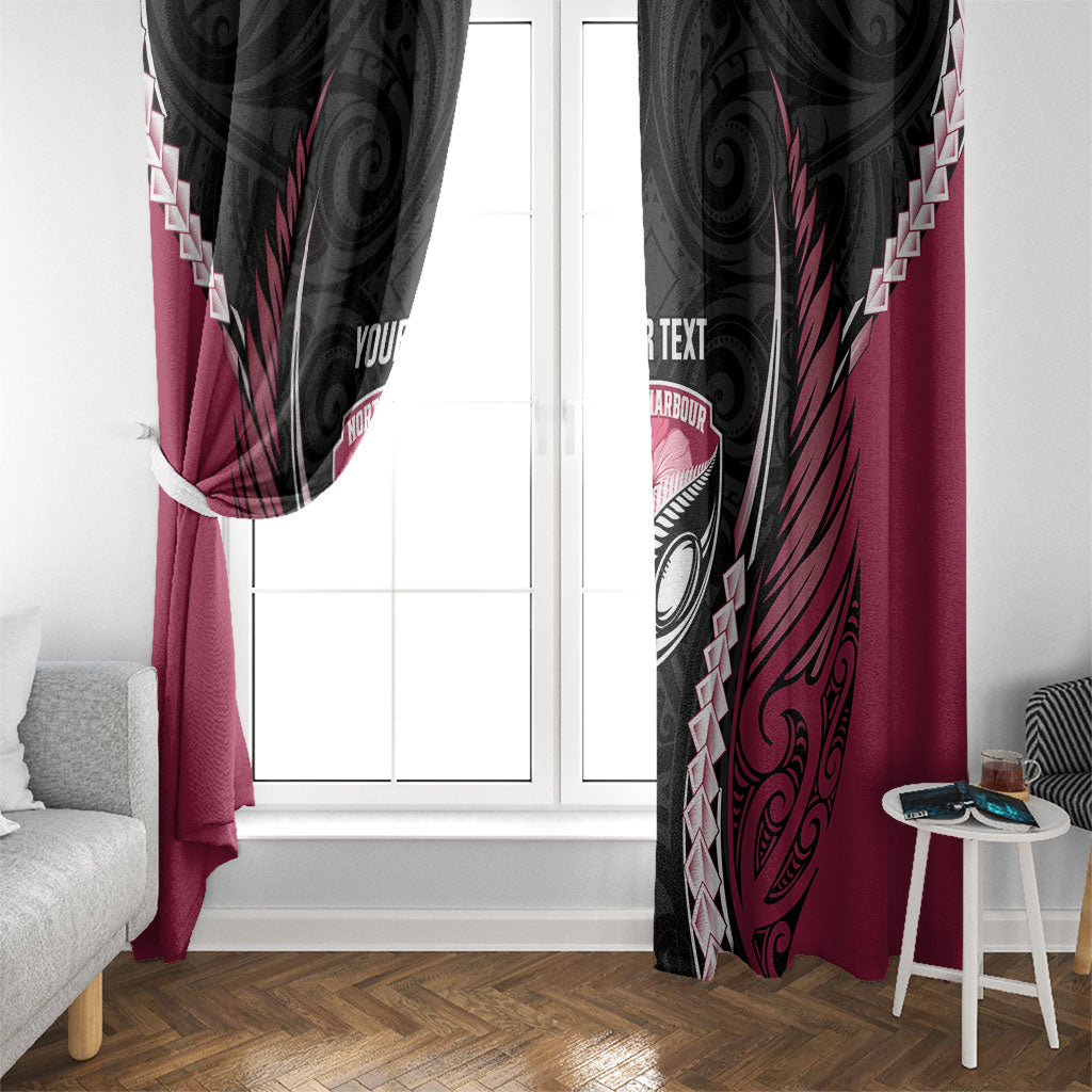 North Harbour 2026 Rugby Custom Window Curtain NZ Maori Silver Fern