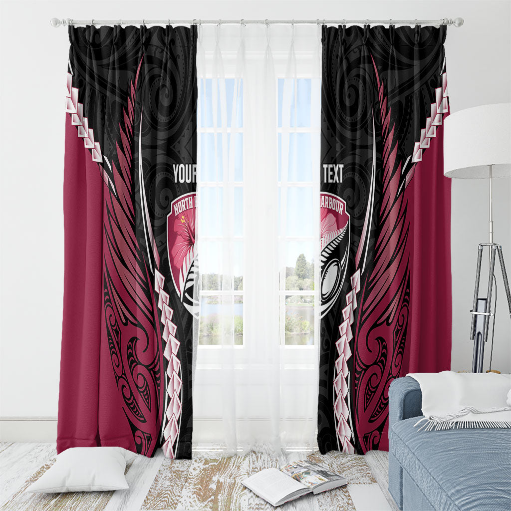 North Harbour 2026 Rugby Custom Window Curtain NZ Maori Silver Fern