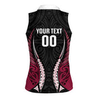 North Harbour 2026 Rugby Custom Women Sleeveless Polo Shirt NZ Maori Silver Fern