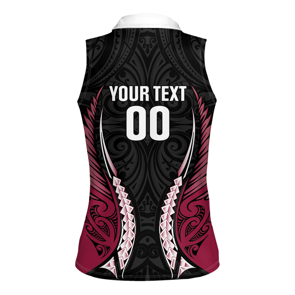 North Harbour 2026 Rugby Custom Women Sleeveless Polo Shirt NZ Maori Silver Fern