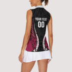 North Harbour 2026 Rugby Custom Women Sleeveless Polo Shirt NZ Maori Silver Fern