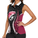 North Harbour 2026 Rugby Custom Women Sleeveless Polo Shirt NZ Maori Silver Fern