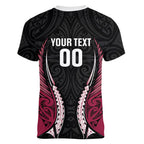 North Harbour 2026 Rugby Custom Women V-Neck T-Shirt NZ Maori Silver Fern