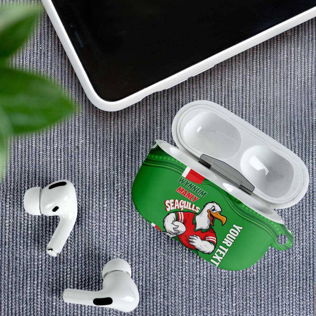 Wynnum Rugby Custom AirPods Case Go Manly Seagulls Aboriginal Art - Aussie Hoodie