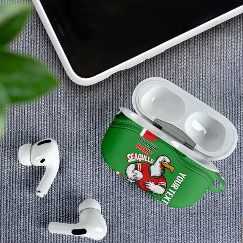 Wynnum Rugby Custom AirPods Case Go Manly Seagulls Aboriginal Art - Aussie Hoodie