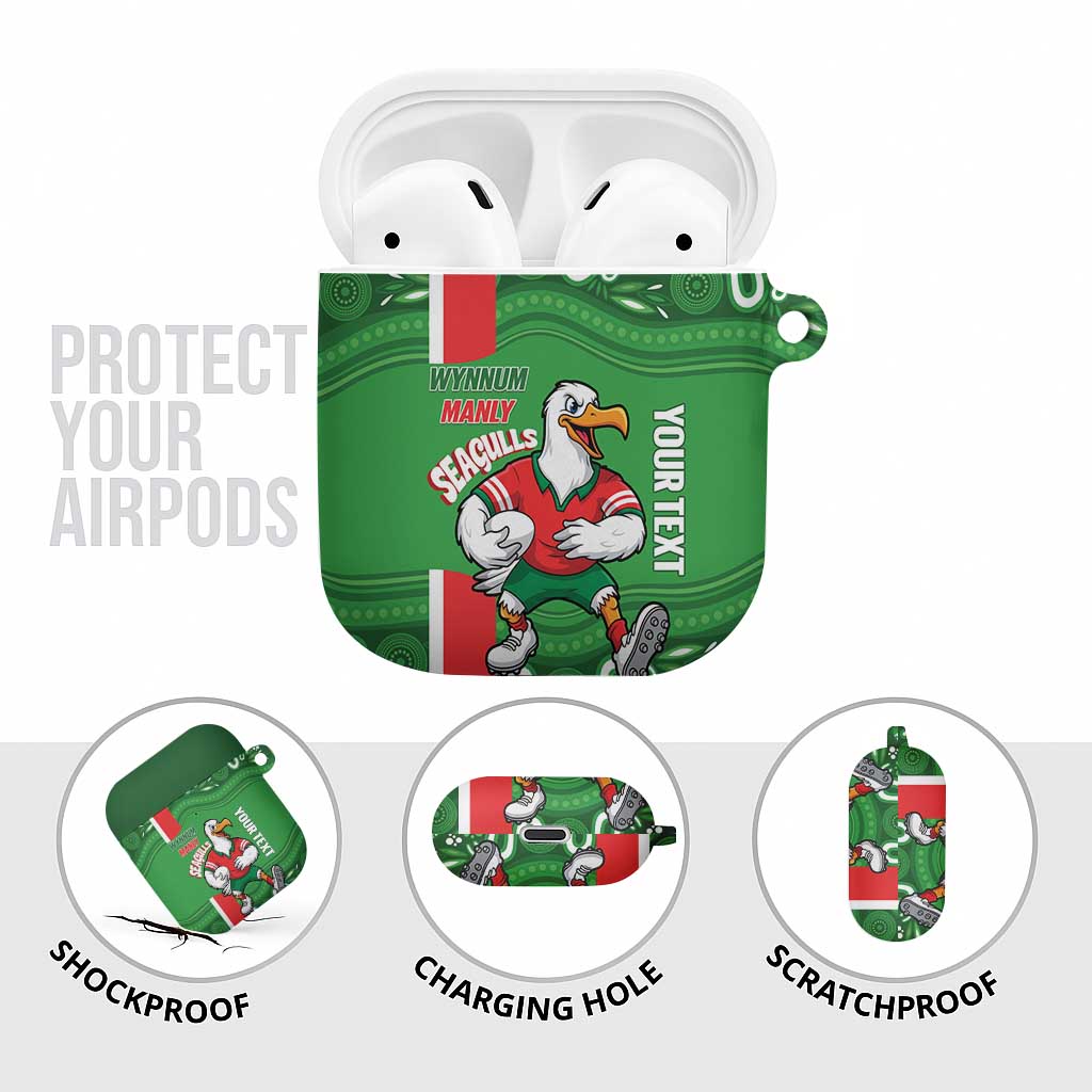 Wynnum Rugby Custom AirPods Case Go Manly Seagulls Aboriginal Art - Aussie Hoodie