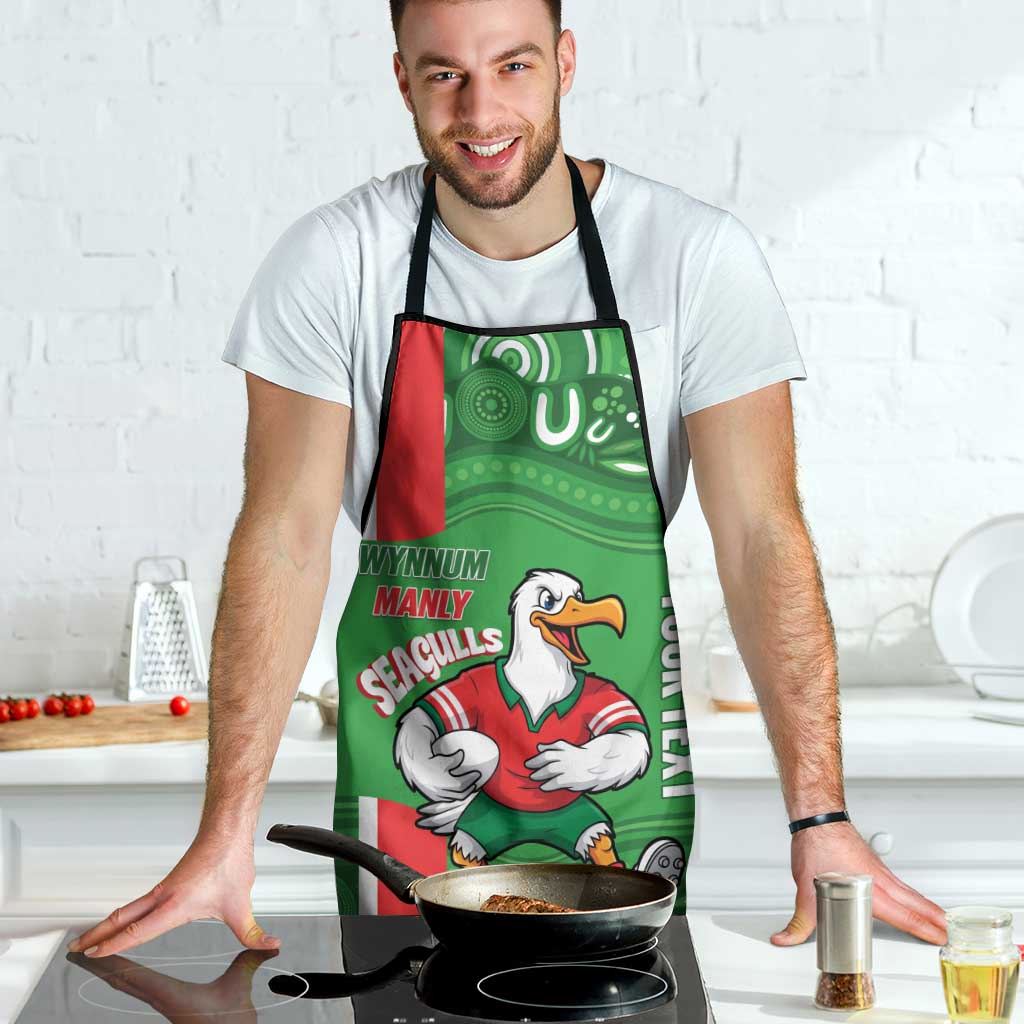 Wynnum Rugby Custom Apron Go Manly Seagulls Aboriginal Art - Aussie Hoodie