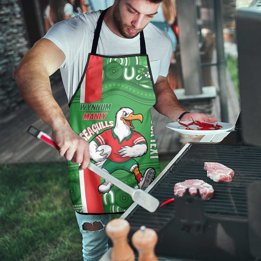 Wynnum Rugby Custom Apron Go Manly Seagulls Aboriginal Art - Aussie Hoodie