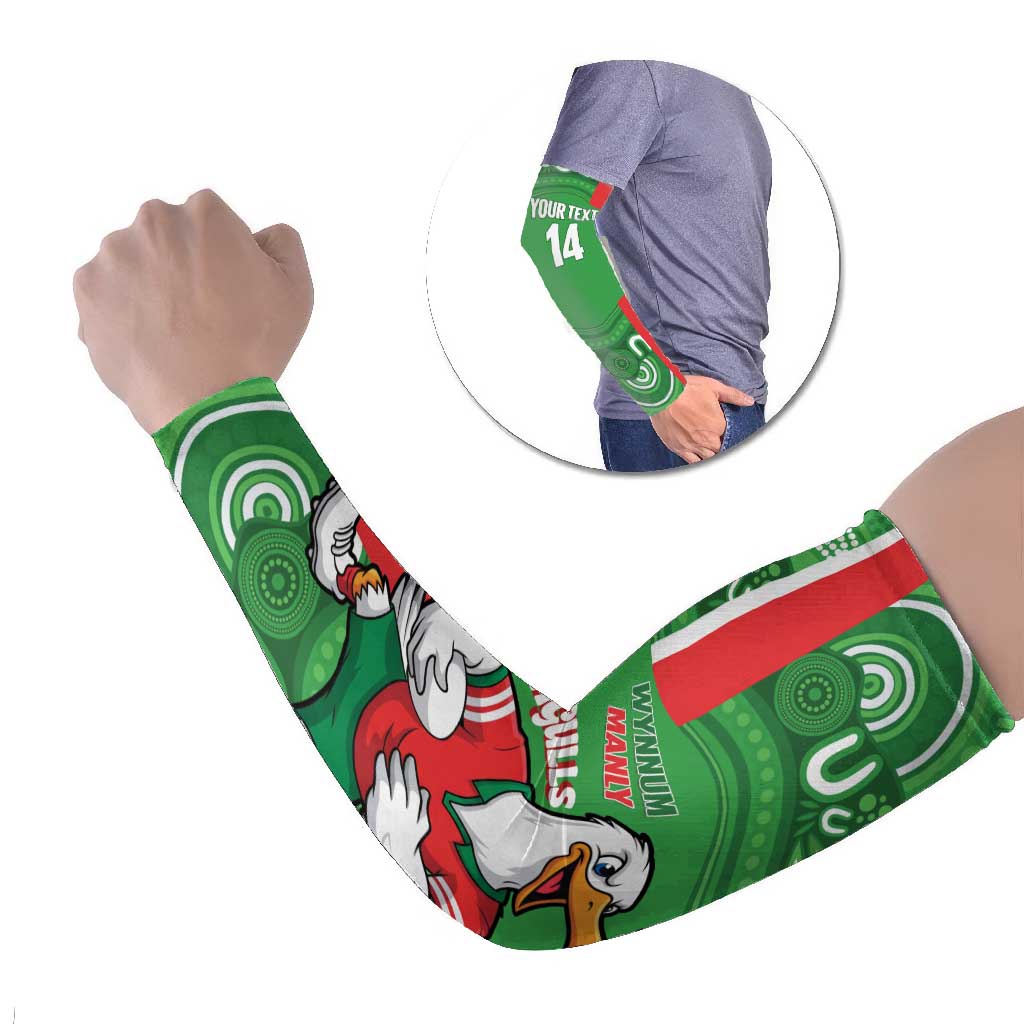 Wynnum Rugby Custom Arm Sleeves Go Manly Seagulls Aboriginal Art - Aussie Hoodie