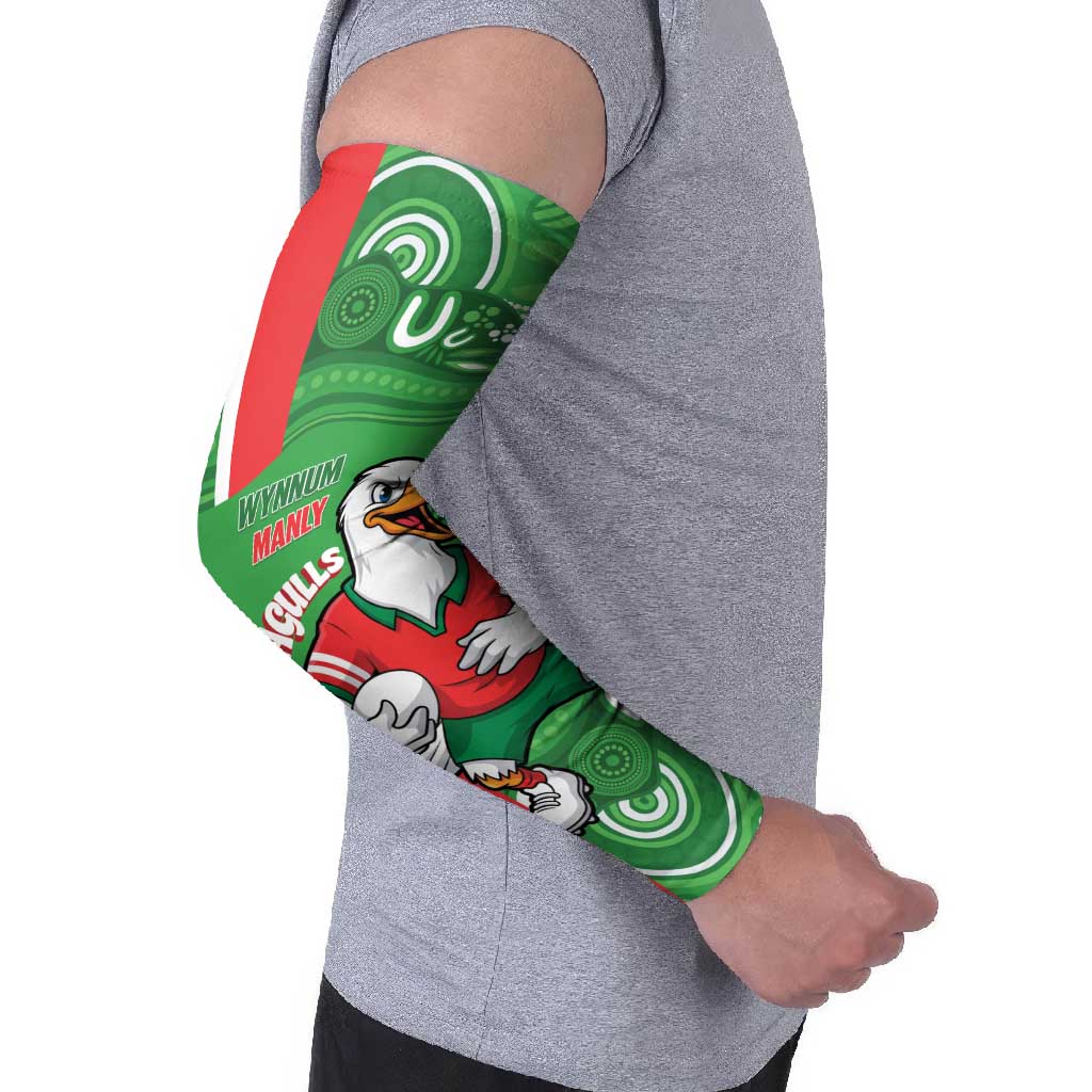 Wynnum Rugby Custom Arm Sleeves Go Manly Seagulls Aboriginal Art - Aussie Hoodie