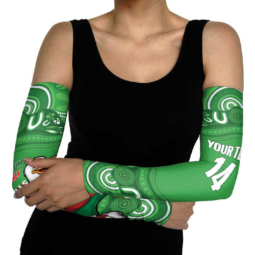 Wynnum Rugby Custom Arm Sleeves Go Manly Seagulls Aboriginal Art - Aussie Hoodie