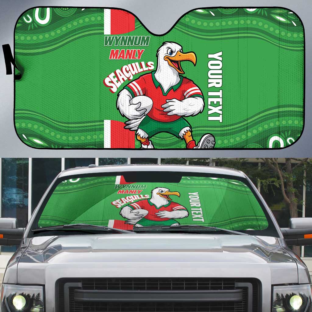 Wynnum Rugby Custom Auto Sun Shade Go Manly Seagulls Aboriginal Art - Aussie Hoodie
