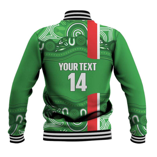 Wynnum Rugby Custom Baseball Jacket Go Manly Seagulls Aboriginal Art - Aussie Hoodie