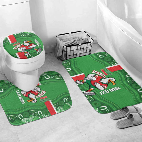 Wynnum Rugby Custom Bathroom Set Go Manly Seagulls Aboriginal Art - Aussie Hoodie