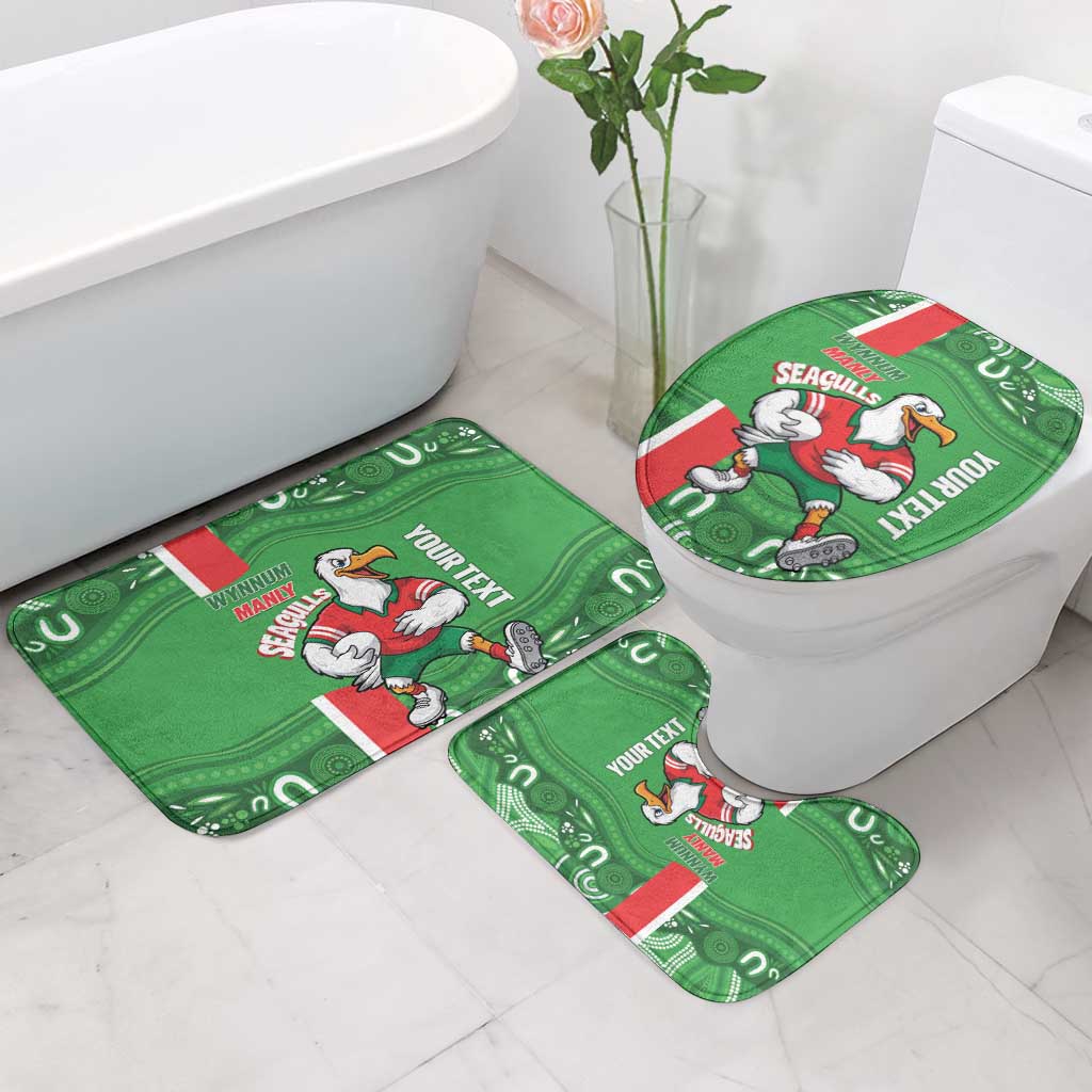 Wynnum Rugby Custom Bathroom Set Go Manly Seagulls Aboriginal Art - Aussie Hoodie