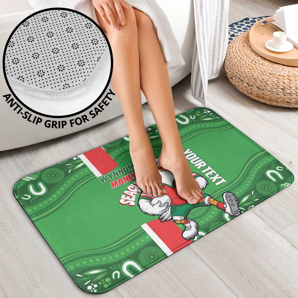 Wynnum Rugby Custom Bathroom Set Go Manly Seagulls Aboriginal Art - Aussie Hoodie