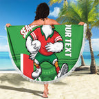 Wynnum Rugby Custom Beach Blanket Go Manly Seagulls Aboriginal Art - Aussie Hoodie