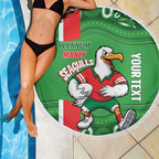 Wynnum Rugby Custom Beach Blanket Go Manly Seagulls Aboriginal Art - Aussie Hoodie