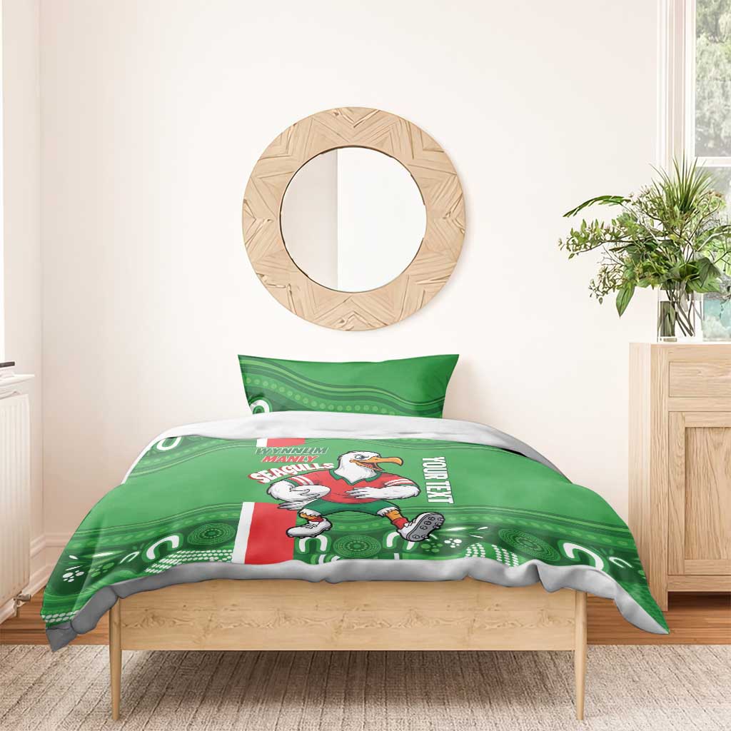 Wynnum Rugby Custom Bedding Set Go Manly Seagulls Aboriginal Art - Aussie Hoodie