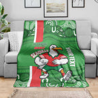 Wynnum Rugby Custom Blanket Go Manly Seagulls Aboriginal Art - Aussie Hoodie